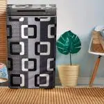 Dakshya Industries Polyester Top Load Fully Automatic Washing Machine Cover With Zip Enclosure Suitable For 6kg,6.5kg,7kg( Black Size-23x23x35 Inches)