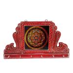 KREATIVE GARAGE Wooden Mehrab Shave Key Stand Handicraft For Home Decor Gift Item (Red) - Size: 16 X 2 X 9