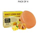 Optima Naturals Honey Lemon Soap with Coconut Oil Moisturize Skin, Reduce Acne, Blackheads, Deep Cleansing Handmade Soap for Body & Face, Glow Skin, All Skin Types, Paraben & SLS Free 360g (90g X 4)