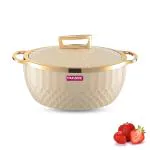 Trueware Krystal Casserole Inner Steel Casserole 1500 ml PU Insulated, BPA Free, Odour Proof, Ideal for Chapatti, Roti, Curd Maker, Thermoware, Hot Pot