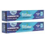 Freshee Silver Aluminium Kitchen Foil Roll Paper 75 New (Pack of 2)
