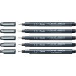 Pentel Pointliner Drawing Pen | Durable Tip & Acid Free Ink | Water And Fade Resistant Pigment Ink | Black (5, 1.0)