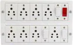 Saifpro Polyvinyl Chloride Extension Board With 3 Switches, 8 Sockets, 1 Indicator 1 M - 1 Metre