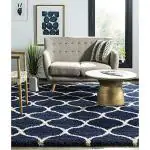 Shopgallery Modern Quality Anti-Skid Carpet/Trending Design Hand Woven Fluffy Rug Runner/Mats For Bedroom/Dinning Hall/Living Room (4X6, Blue Ivory)