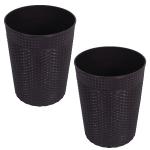 Kuber Industries Dustbin|Plastic Dustbin|Dustbins for Kitchen|Dustbin For Bedroom,Hall|Dustbin For office|10 Litre Dustbin|Pack of 2 (Brown)