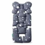 Motherly Baby Stroller Seat Cushion for Multiple Baby Carriers (White Star)