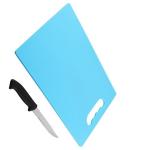 ShopiMoz Vegetable and Fruits Plastic Chopping/Cutting Board (Blue) With Knife