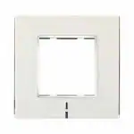 CONA 10718 Status Axis 18 Modular Plate with Blue LED Indicator, Snow White - Pack of 2|18 Module Switch Plates|Cover Plate|18M Polycarbonate Switch Frame