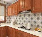 JAAMSO ROYALS Grey Round and Square DesignVinyl Oil Proof Rust Proof Kitchen Wallpaper (200 CM X 60 CM )