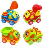Enorme Pull Back Friction Power Construction Fun Trucks Car Toy Set- Pack of 4