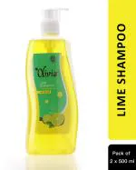 Olivia Lime Herbal Shampoo with Conditioner for Anti-Dandruff 500 ml - Pack of 2