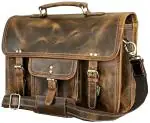 Rustic Town Brown Leather Laptop Messenger Bag