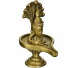 Idol Collections Gold Brass Lord Shiva Enshrined As Linga Statue, 5.5 Inch