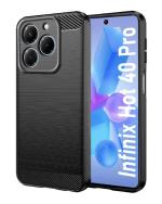 HUPSHY Back Cover for Infinix Hot 40 Pro (Black, Flexible, Silicon, Pack of: 1)