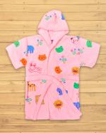 THE LITTLE LOOKERS Swimming Bath Gown with Hood/Bath Robe/Bathing Accessories/Bathing Essentials for Kids/Baby Boys & Baby Girls in Attractive Prints (Bunny Hood Pink, 6 Months-2 Years(Small))