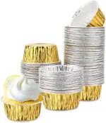 La Casa Disposable Golden Aluminum Foil Baking Cups - 20 Pcs (Pack Of 20)