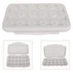 Skofri White Plastic 18 Grid Egg Storage Box