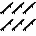 Atlantic Stainless Steel Drawer Cabinet 8 Inch H Handle, Hole to Hole - 160MM, Black Coated Finish, Pack of 6 Pcs