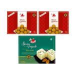 Bambino Combo Pack of 600 Gms Desi Ghee Soan Papdi Badam 200 Gms I Besan Ladoo 400 Gms