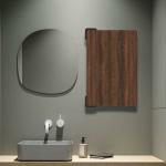 Vipas Premium Bathroom Vanity Cabinet - Made with HDHMR Board & Powder Coated Aluminium - High Glossy Acrylic Surface & Rounded Edges - Color Sapelle Walnut & Size (60 X 40 X 14cm)