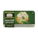 MOTHER'S KITCHEN Mini Green Chilly Rice Crackers Papadam Appalam Pappad Blister Pack, 40 g