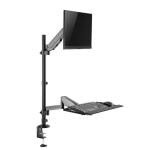 Gadget Wagon 17-32 Inch Monitor Keyboard Gas Spring Desk Arm Pole Held Floating Sit-Stand Converter