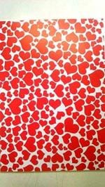 Qatalitic Hearts Design A4 Size Craft Paper Sheets with Single Side Decorative Pattern for Arts and Crafts (Red) - Pack of 10