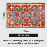 Dakshya Industries Flower Design 6 Seater Dining Table Cover| Table Cover |Waterproof & Heat Resistant,Polyvinyl Chloride (PVC),Rectangular,Pack of 1( Black )