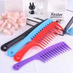 Xester Multicolor Plastic Wide Tooth Hair Comb Salon Shampoo Comb