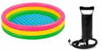KIDS CLUB Enorme Multicolor Plastic Swimming Pool Bath Tub With Hand Air Pump, 3 Ft