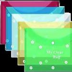 V.K Traders Bizmen Plastic Button Closer Bag A4 (Set Of 10, Multicolor)