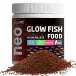 Tunai Glow Widow Fish Food, 55-Percentage Protein, 5-Percentage Protein for Strong Growth, 600 Microns Slow Sinking Aquarium Guppy Food 40g