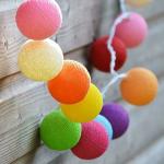 My Party Suppliers Rainbow Colour Cotton Ball Festival Decoration Fairy String Light