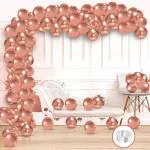 Zyozique Rose Gold Balloon Arch Kit for Birthday, Wedding, Anniversary Decorations - 51 Pcs