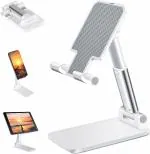 Plastic Desktop Mobile Phone Tabletop Stand, Mobile Holder Adjustable & Foldable Mobile Stand for Mobile Phone and Tablets (up to 9 inches)