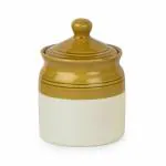 HC THE CRAFTS Ceramic Storage Jar With Spoon For Pickle Achar Barni Cannister (250ML Pack of 3)