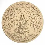 NEZIKA Life of Tree & Buddha Round Shape Cutting Design with Base, DIY | Art Decor | Showpieces for Home Decor | Office | Wall Hanging Decoration Items 10. INCH