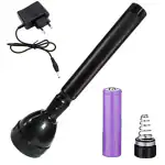 Rechargeable High-Power Torch Flashlight Designed For outdoor And Everyday Use. It is Finished in Black and made of durable metal, which makes it sturdy and long-lasting