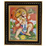 pujaNpujari Lord Hanuman Photo Frame for Wall Hanging and Pooja Room (L * H : 11.5 X 14.5 Inch)