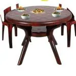 AAMROSE Plastic 4 Seater Dining Table (Finish Color - ROSEWOOD, DIY(Do-It-Yourself))