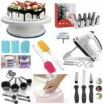 Wishku Cake table nozzle, icing knife, smother,measuring,brush spatula,scrper, beater machine