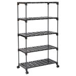 YMRR 5 step Multipurpose Rack with wheels - Color Black