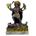 Chaque Decor Handcrafted Murble Dust Kali MATA Prachand Roop | Kali Marble Idol | Kali MATA Idol Marble | MATA Kali ki Pathar ki Murti | 5 in Inchs, Grey