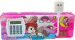 POKSI Unicorn Pencil Box with Integrated Lamp Calculator and Sharpeners Unicorn Art Plastic Pencil Box l Set of 1 Pink