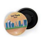 Dhcrafts Orange Metal Sao Paulo Printed Fridge Magnet, 5.8 Cm