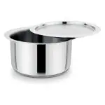 Prabha Heavy Gauge Encapsulated Stainless Steel Induction Base Grace Tope with Lid, Capacity 2.3 L, Size 18 cm Diameter