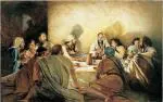 Elegance Multicolor Last Supper Of Jesus Christ Canvas Painting For Home Decor - 24 X 15 Inch