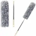 MOBONE  Extendable Fan Cleaning Duster with 100 inches with Bendable Head, Extendable Duster for Cleaning (Grey)