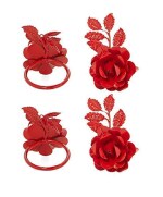 WEME HOMES Flower Design Ring Napkin Holder Handmade Iron Napkin Holder For Dinner Table & Restaurant Pack Of 4