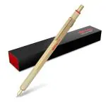 Rotring 600 Metallic Ballpoint Pen Medium Point Black Ink Gold Barrel With Non-Slip Knurled Grip Refillable 1 Count